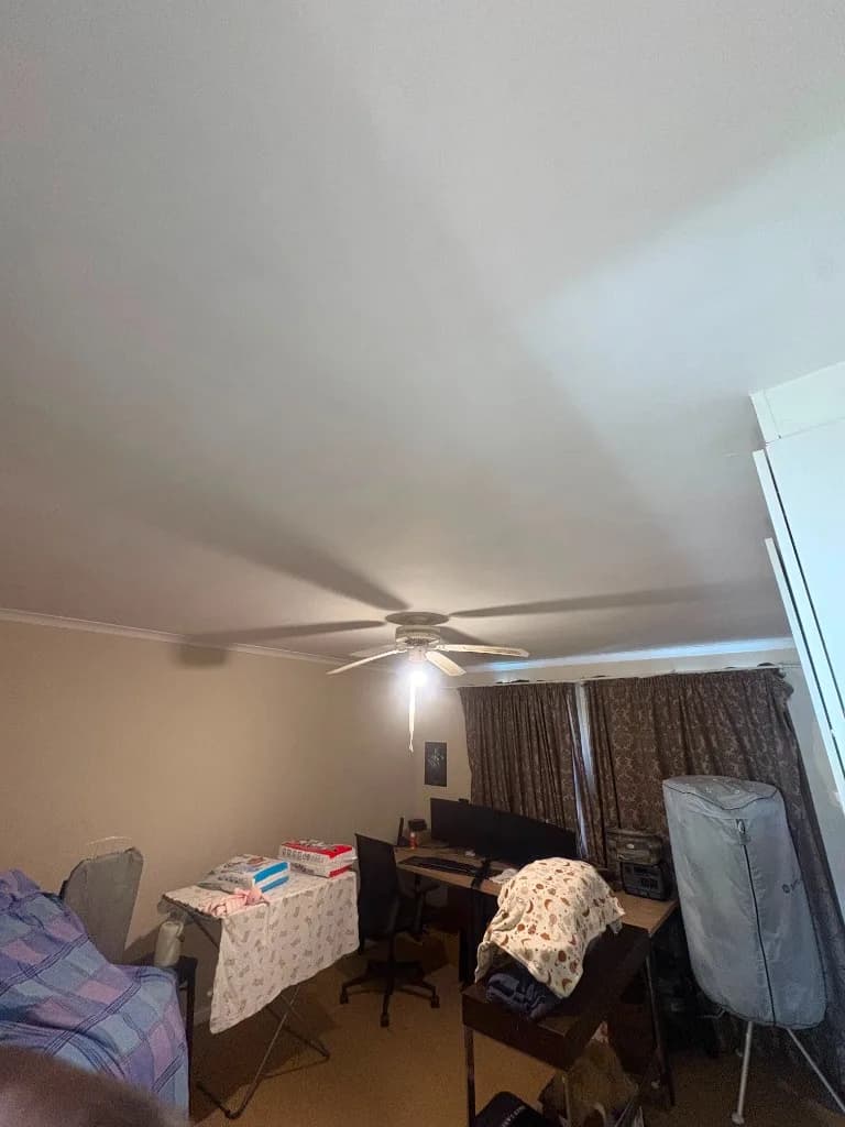 Heavy mold spotting on a room ceiling in Green Point before cleaning