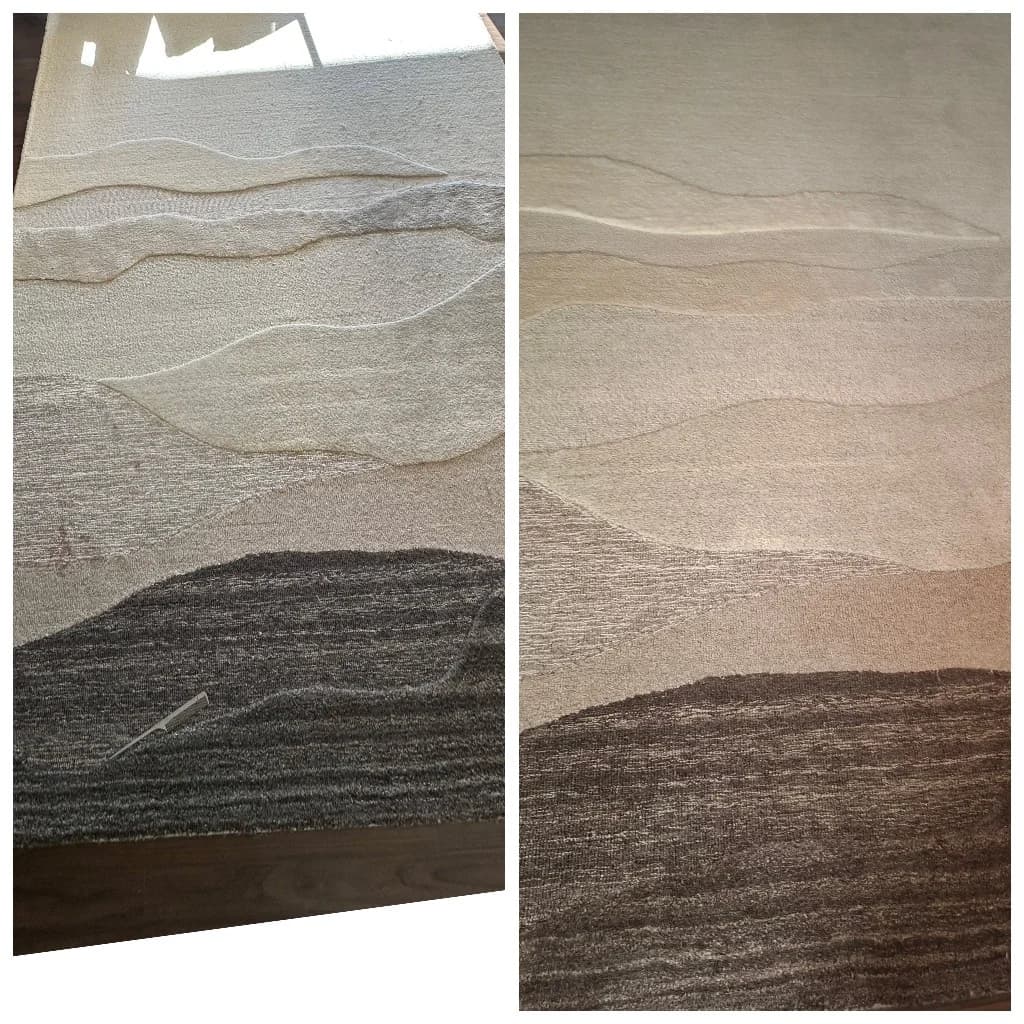 Rug cleaning before and after comparison